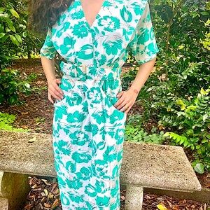 70s vintage belted waist dress